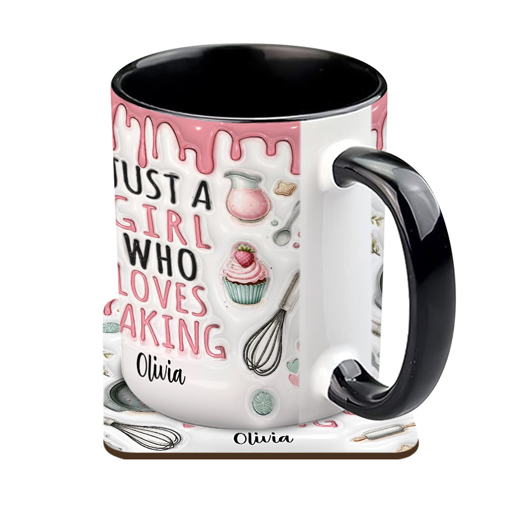 Just A Girl Who Loves Baking - Personalized Baking Accent Mug