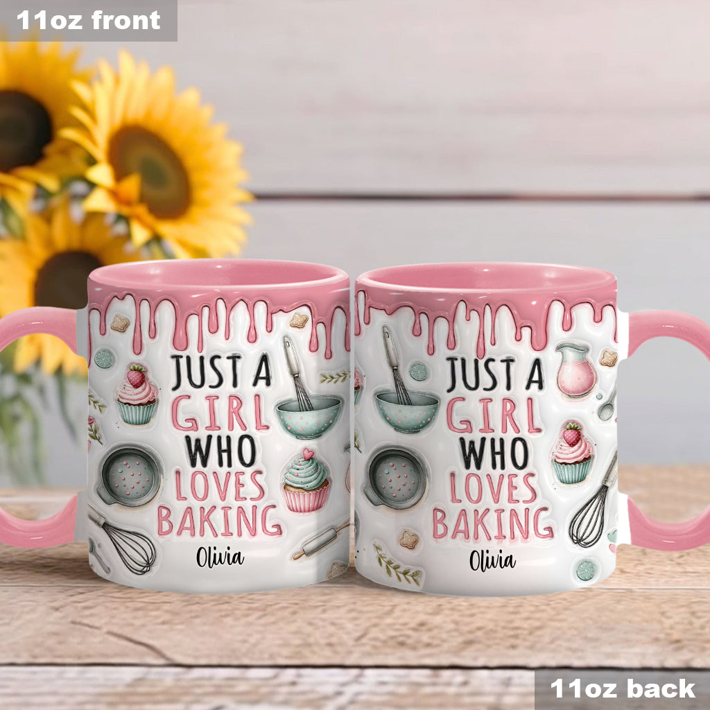 Just A Girl Who Loves Baking - Personalized Baking Accent Mug