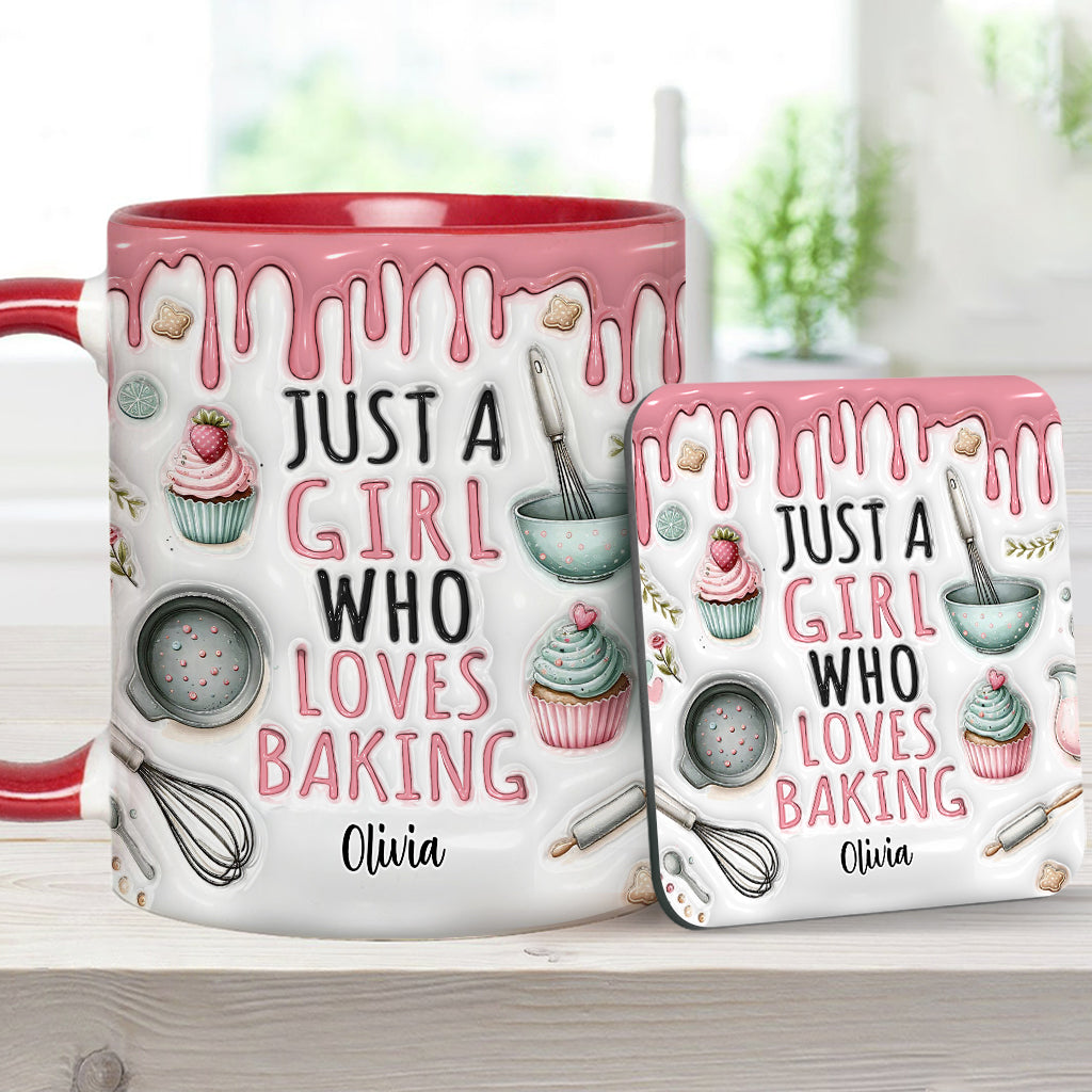 Just A Girl Who Loves Baking - Personalized Baking Accent Mug