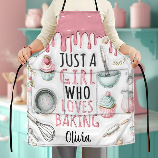 Just A Girl Who Loves Baking - Personalized Baking Apron