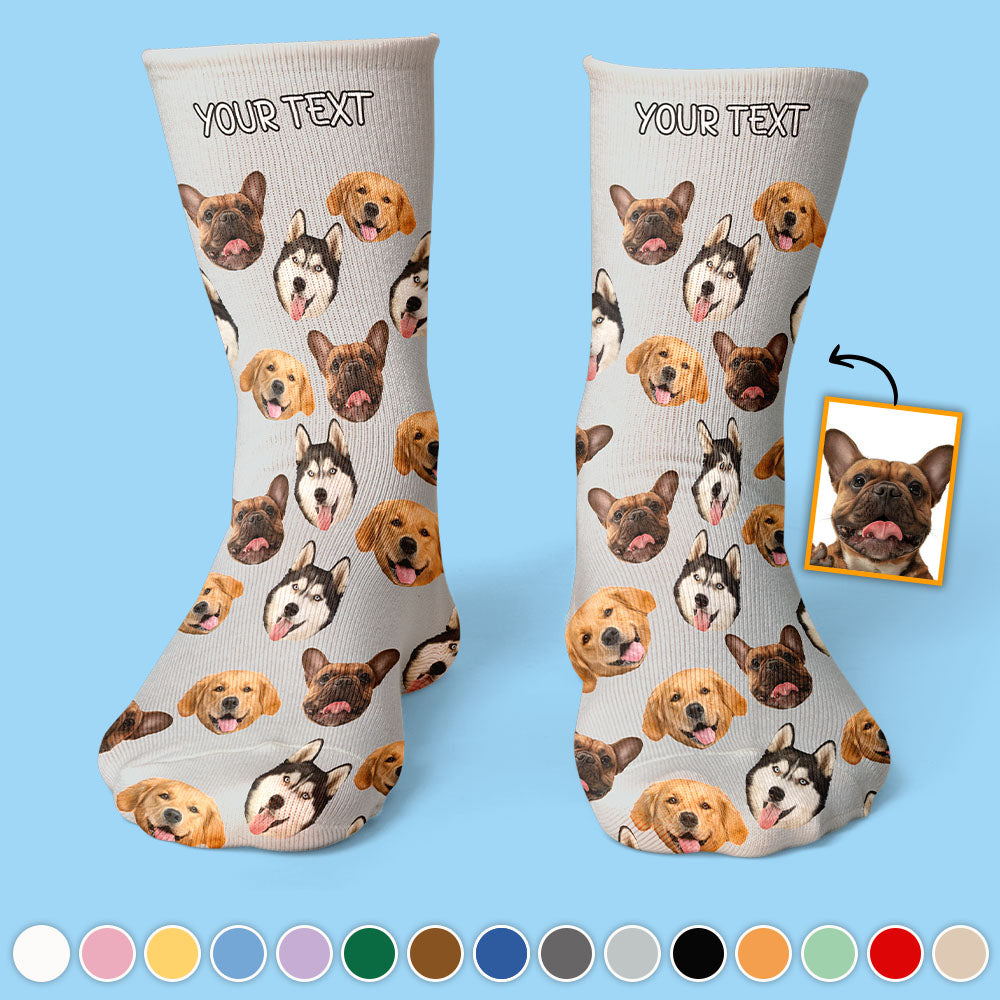 Put Any Faces On Socks - gift for anyone, dog lover, cat lover - Personalized Socks