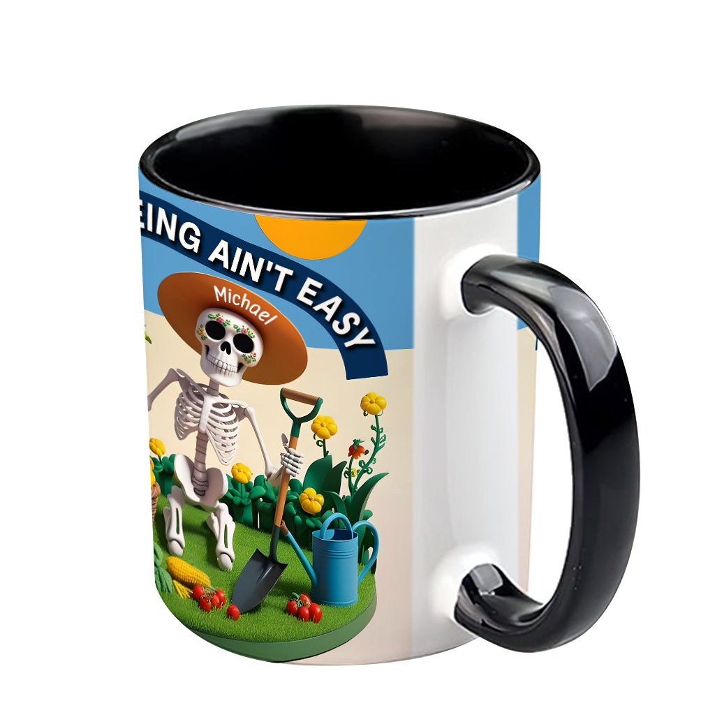 Hoeing Ain't Easy - Personalized Gardening Accent Mug
