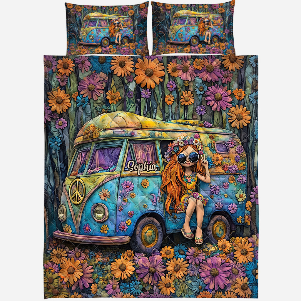Awesome Caravan - Personalized Hippie Quilt Set