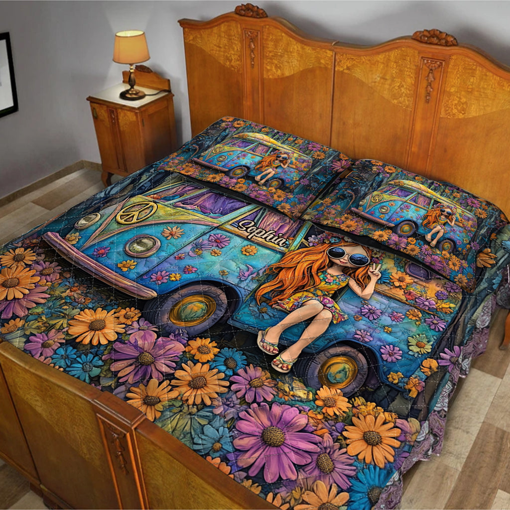 Awesome Caravan - Personalized Hippie Quilt Set