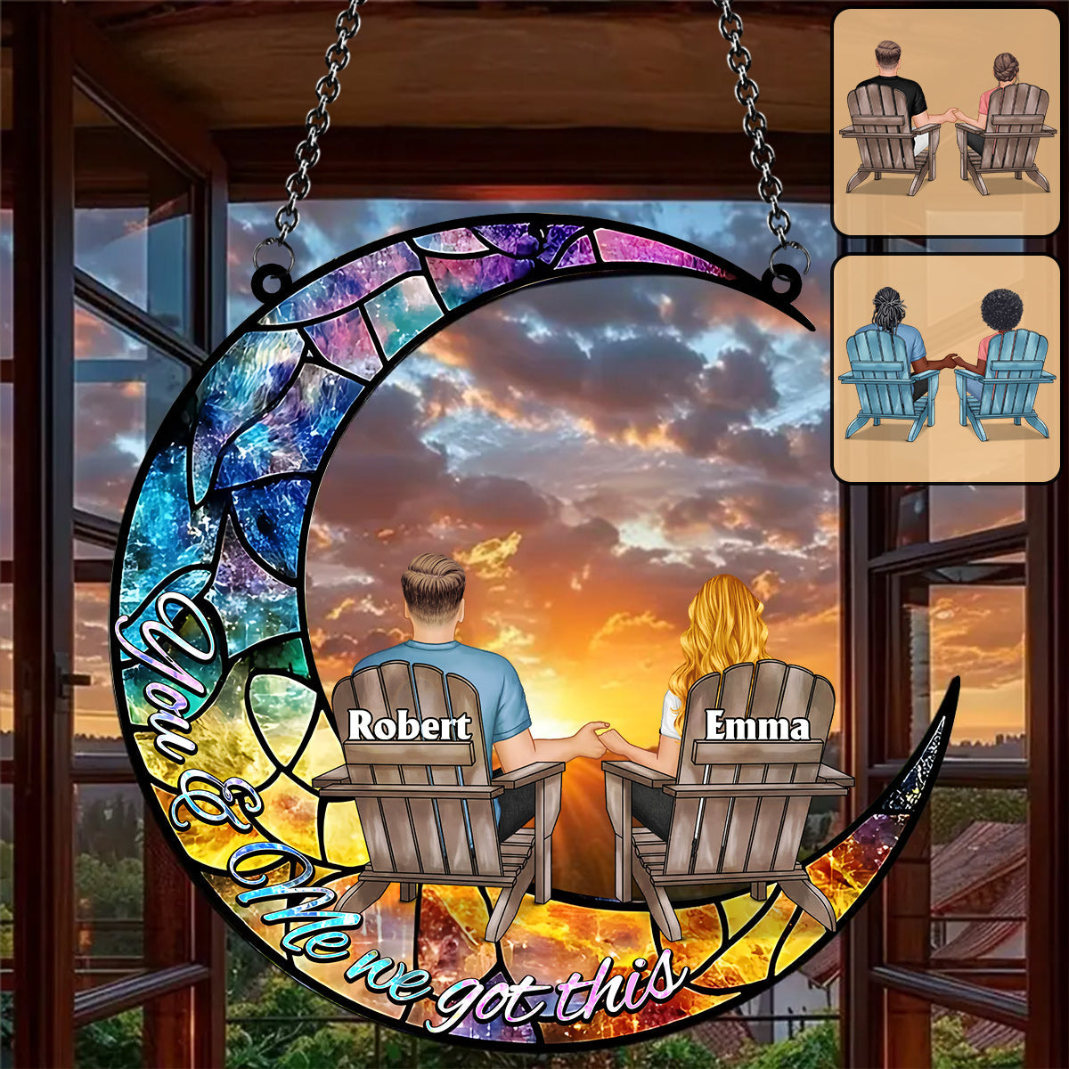 You And Me We Got This - Personalized Couple Window Hanging Suncatcher Ornament