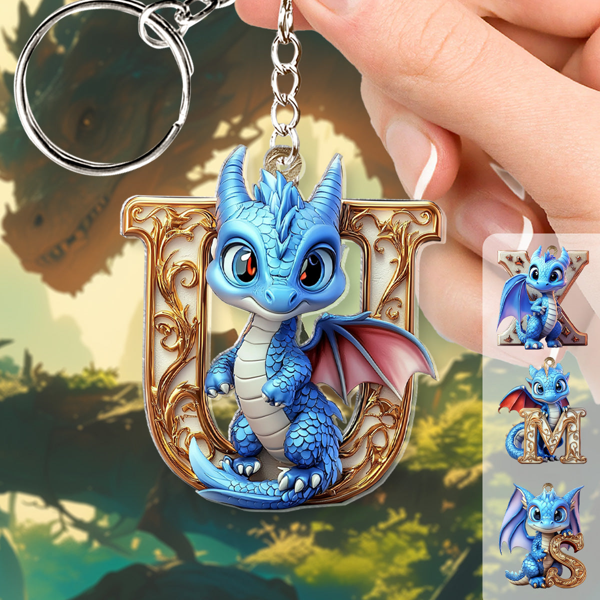 Charming Dragon - Personalized Dragon Keychain