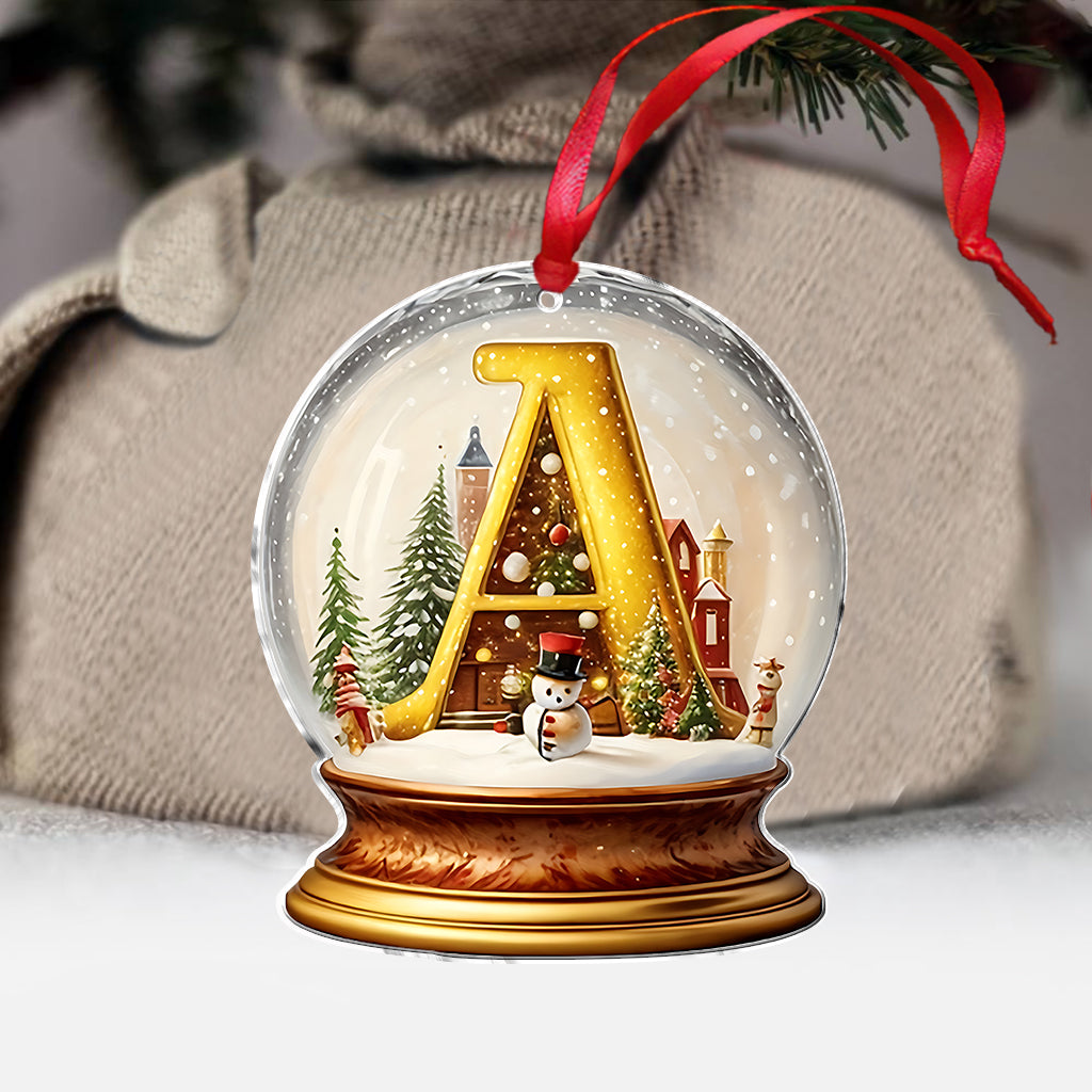 Family Snow Globle Alphabet - Personalized Family Ornament