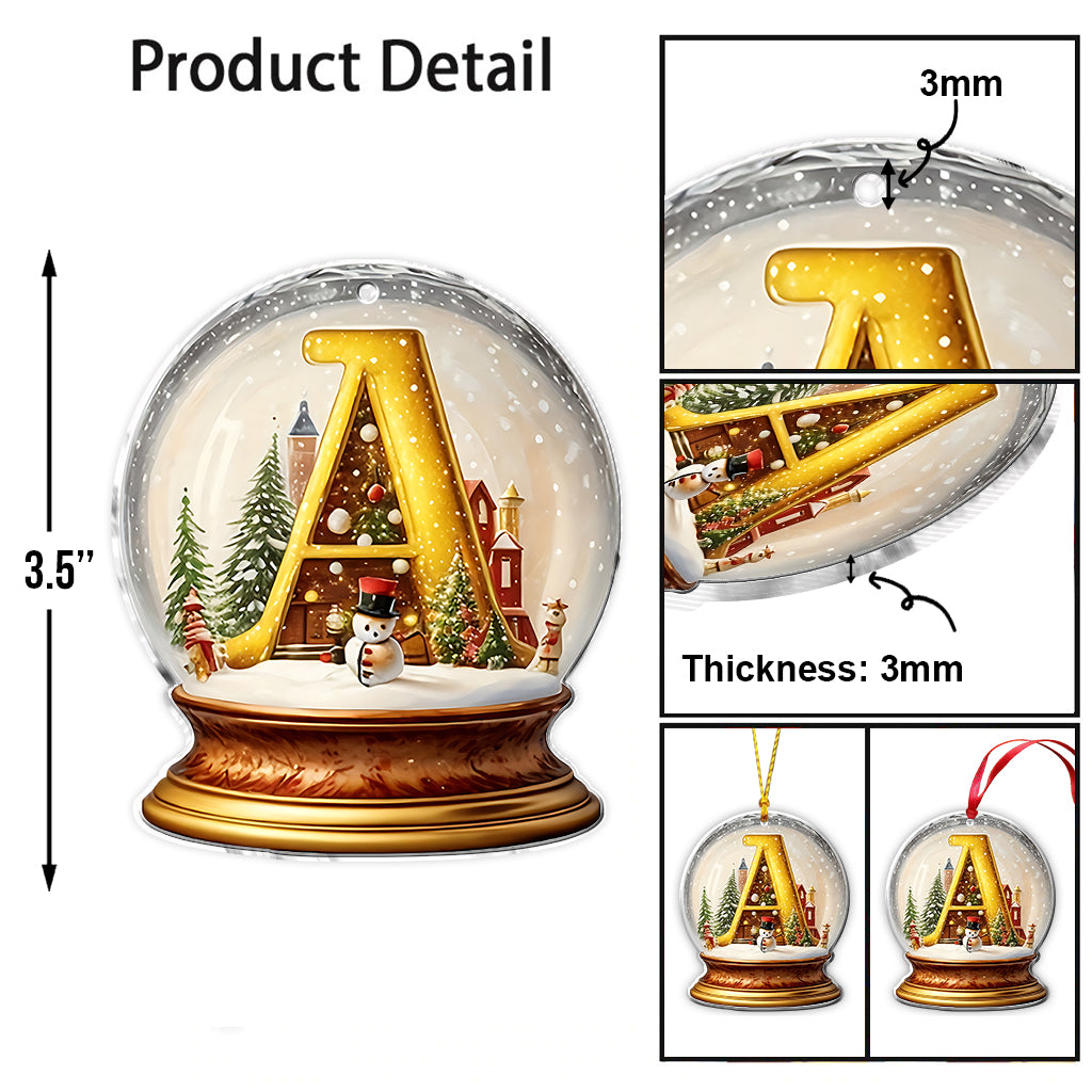 Family Snow Globle Alphabet - Personalized Family Ornament