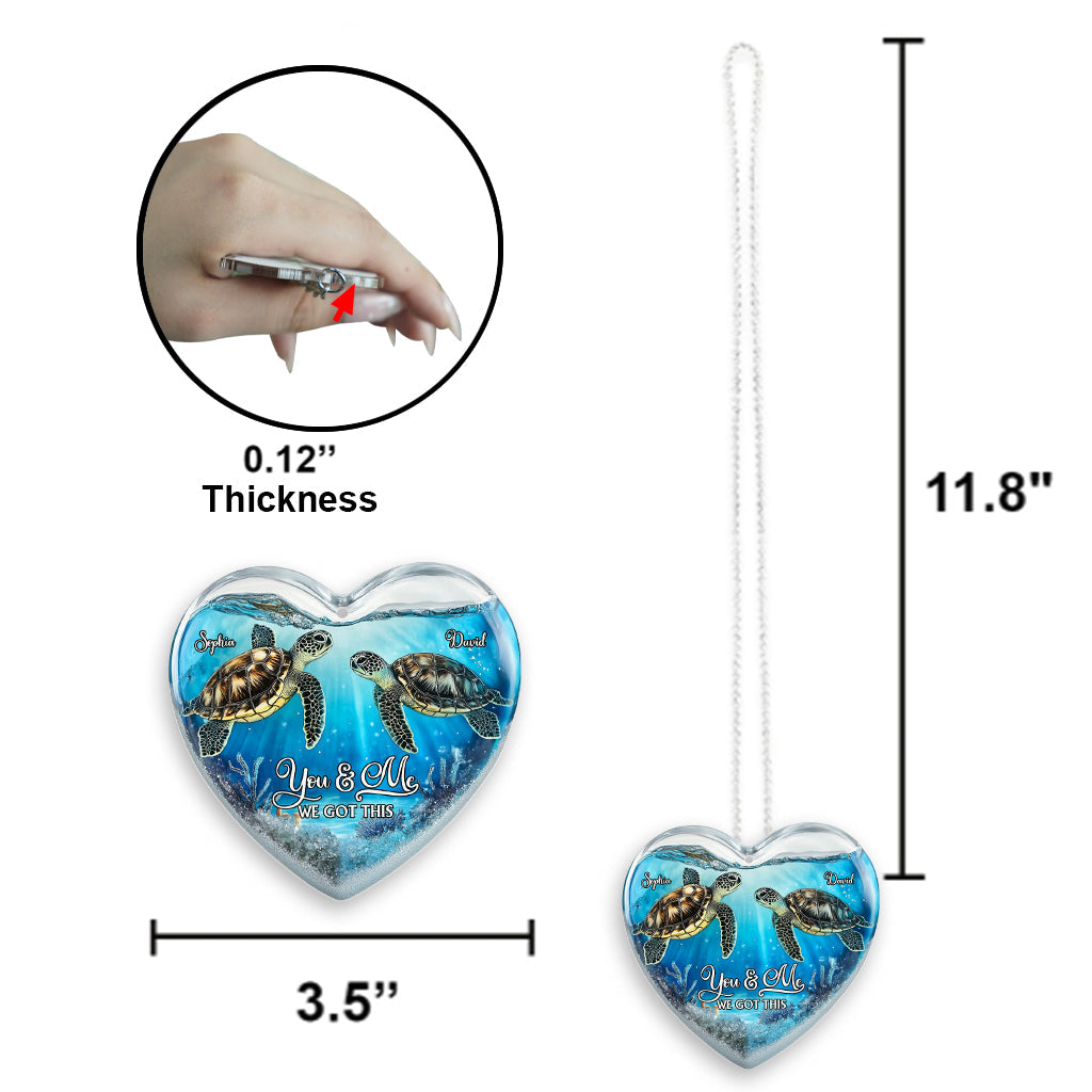 You & Me We Got This - Personalized Turtle Transparent Car Ornament