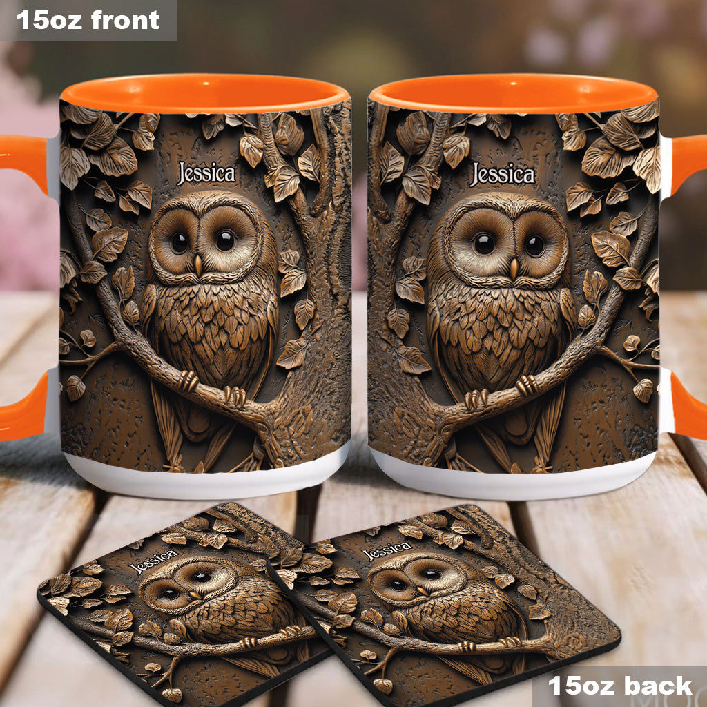 Stunning Owl - Personalized Owl Accent Mug