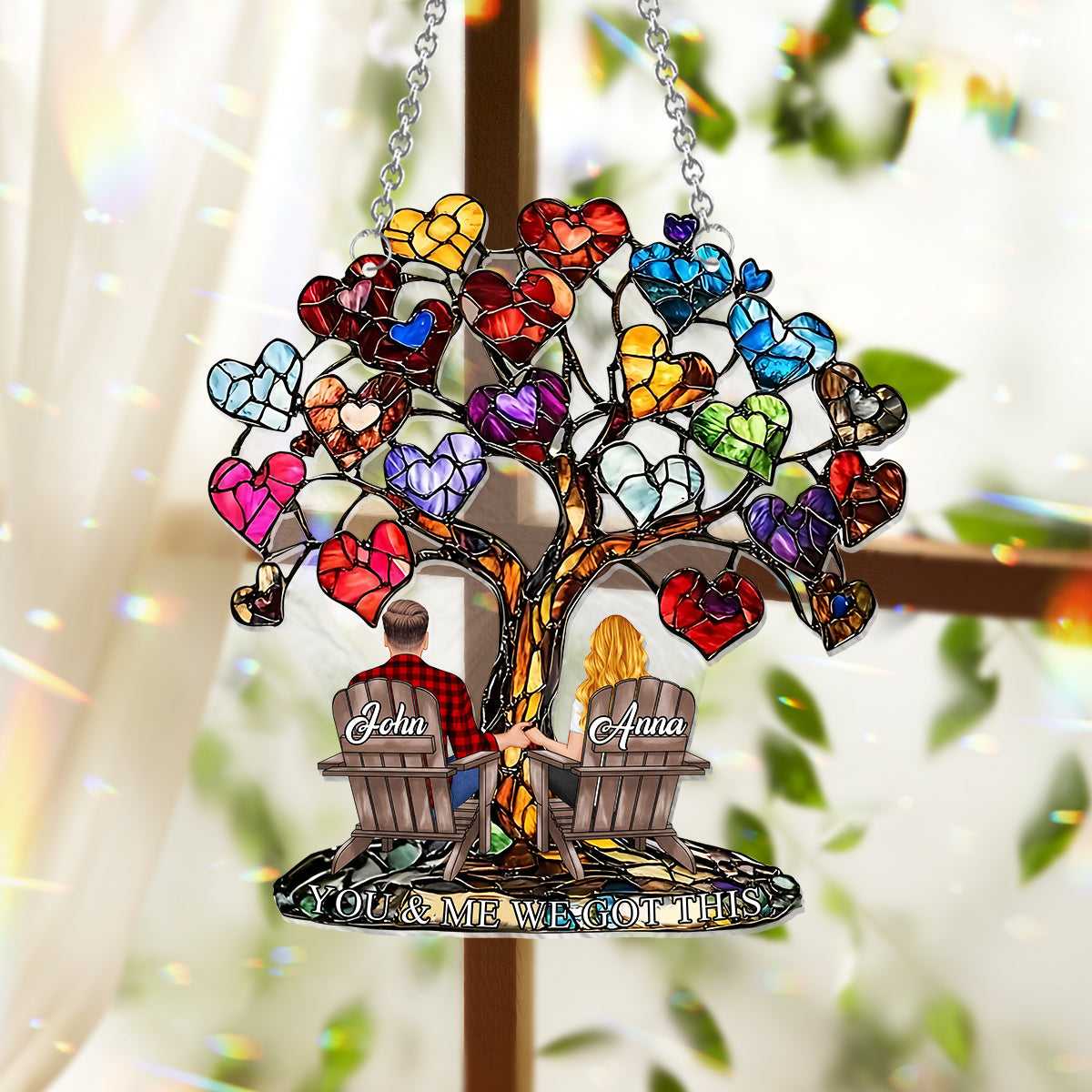 You And Me We Got This - Personalized Couple Window Hanging Suncatcher Ornament