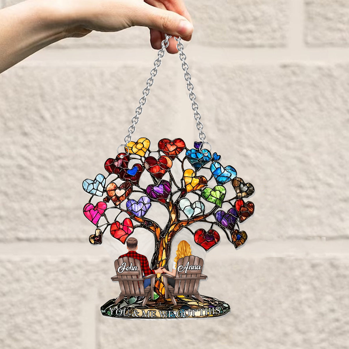 You And Me We Got This - Personalized Couple Window Hanging Suncatcher Ornament