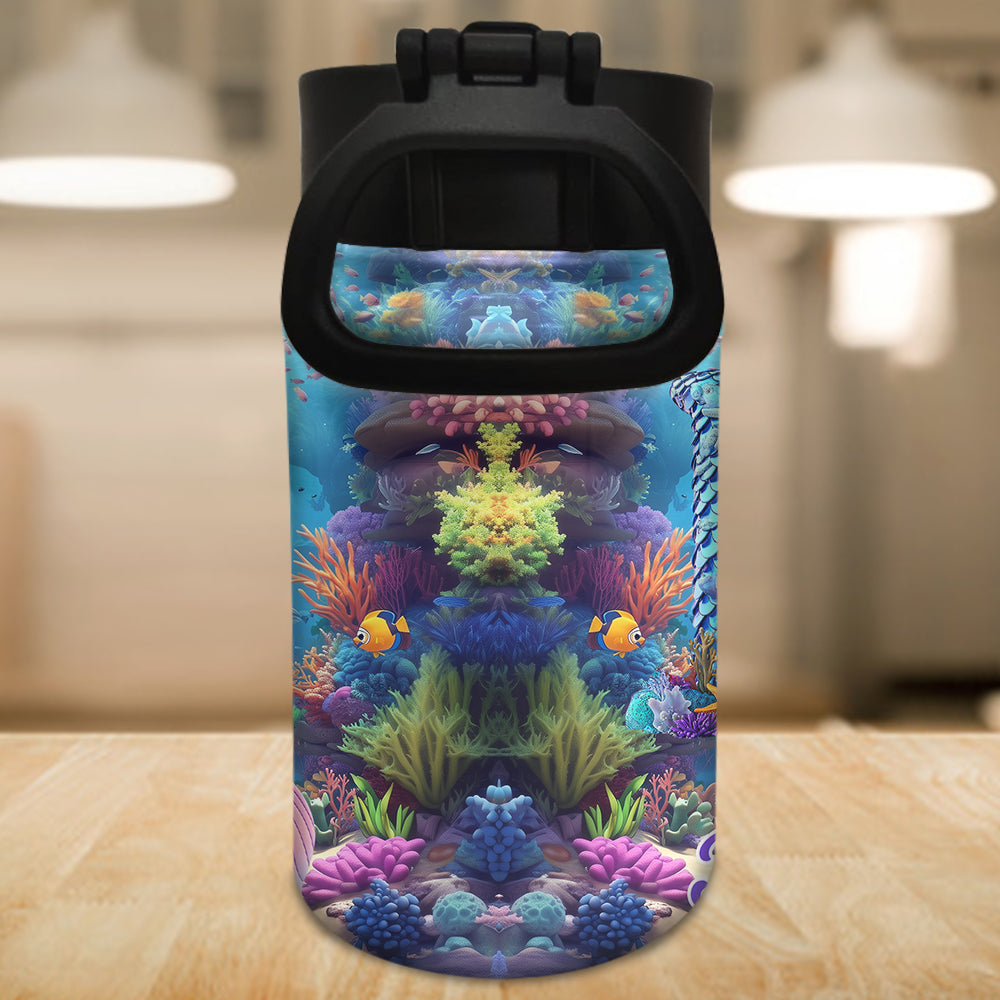 Beautiful Mermaid Alphabet - Personalized Kid Kids Water Bottle