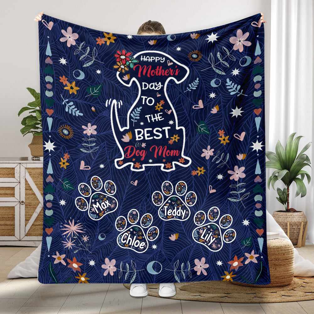 Happy Mother's Day To The Best Dog Mom - Personalized Dog Blanket
