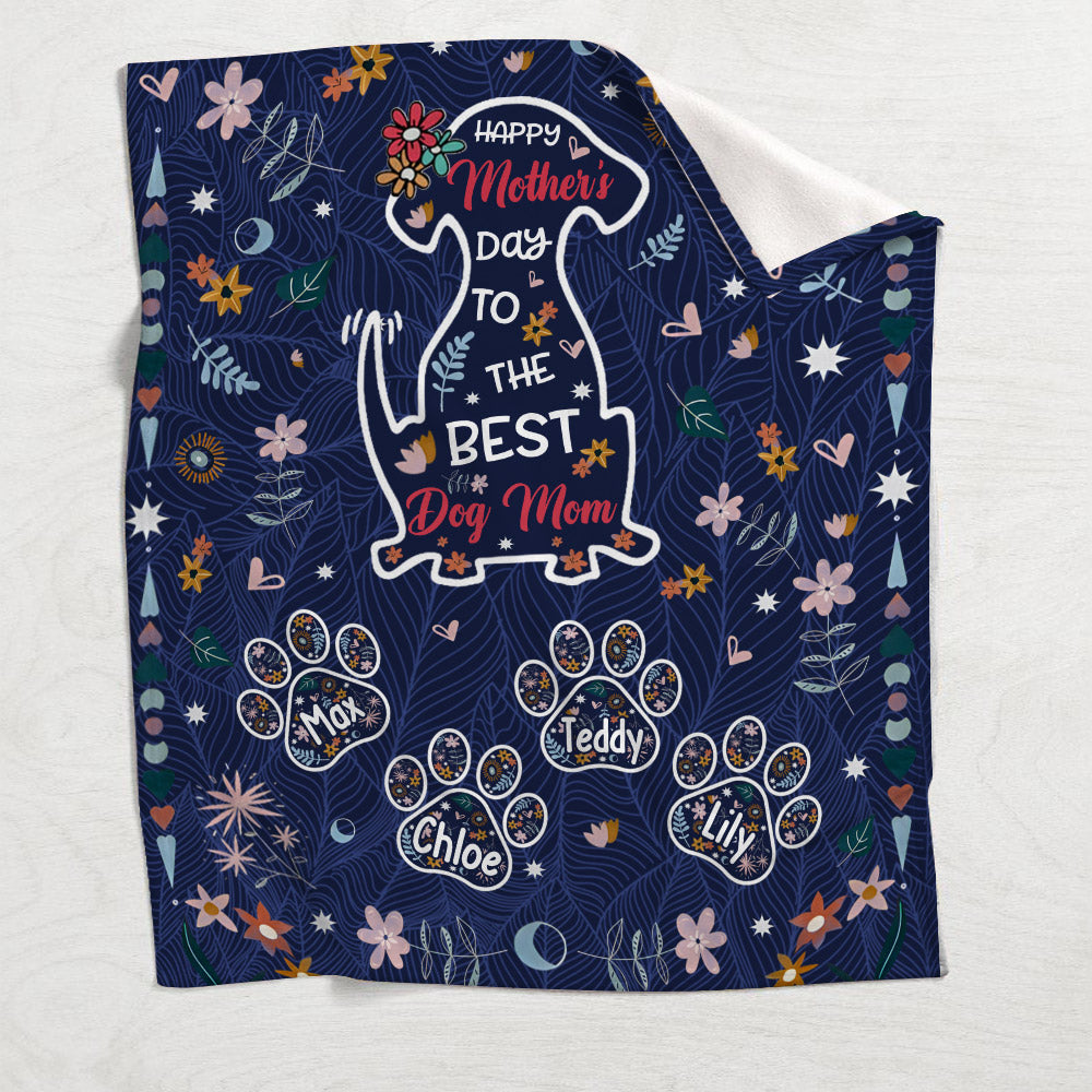 Happy Mother's Day To The Best Dog Mom - Personalized Dog Blanket