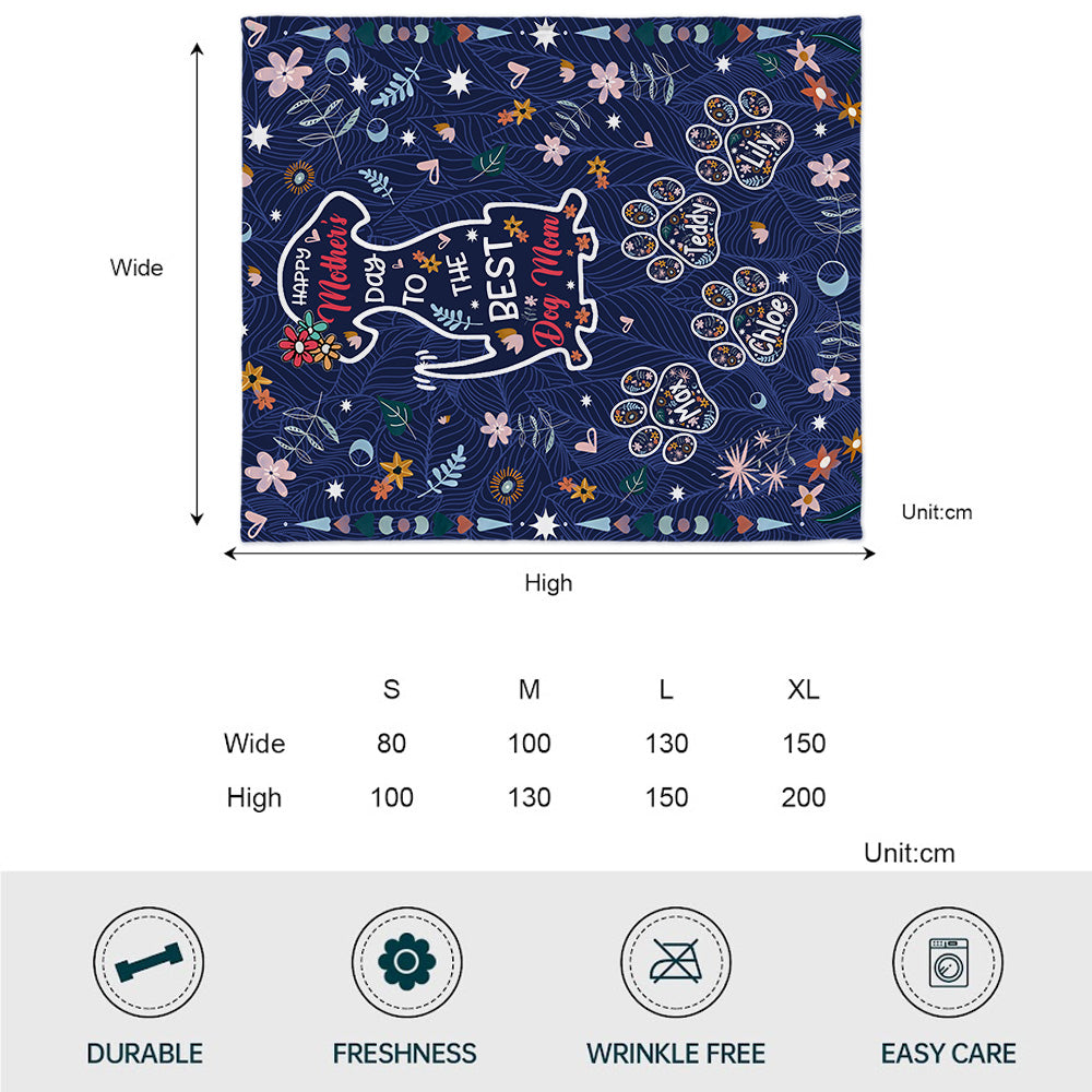 Happy Mother's Day To The Best Dog Mom - Personalized Dog Blanket