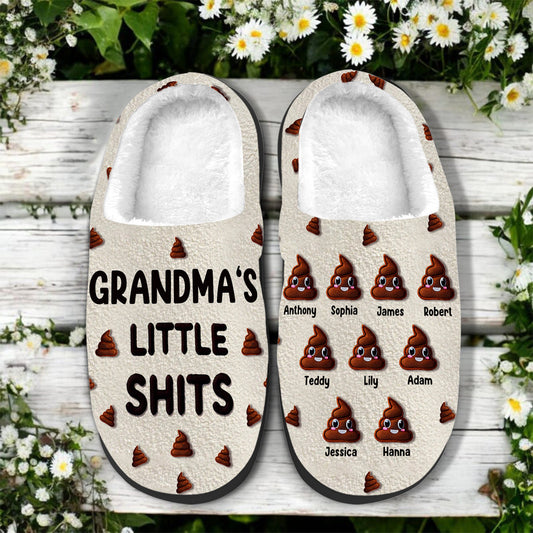 Grandma's Little Shits - Personalized Grandma Slippers
