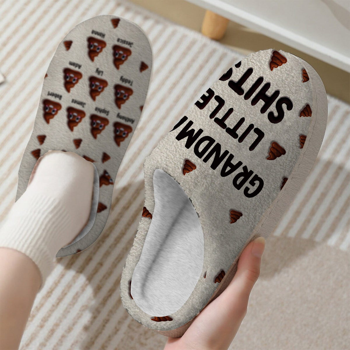 Grandma's Little Shits - Personalized Grandma Slippers