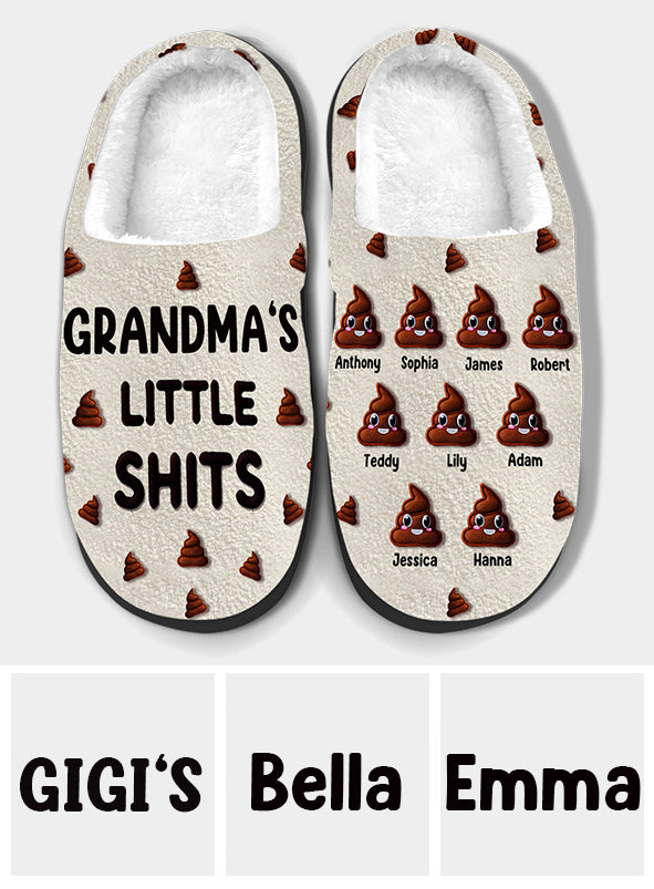 Grandma's Little Shits - Personalized Grandma Slippers