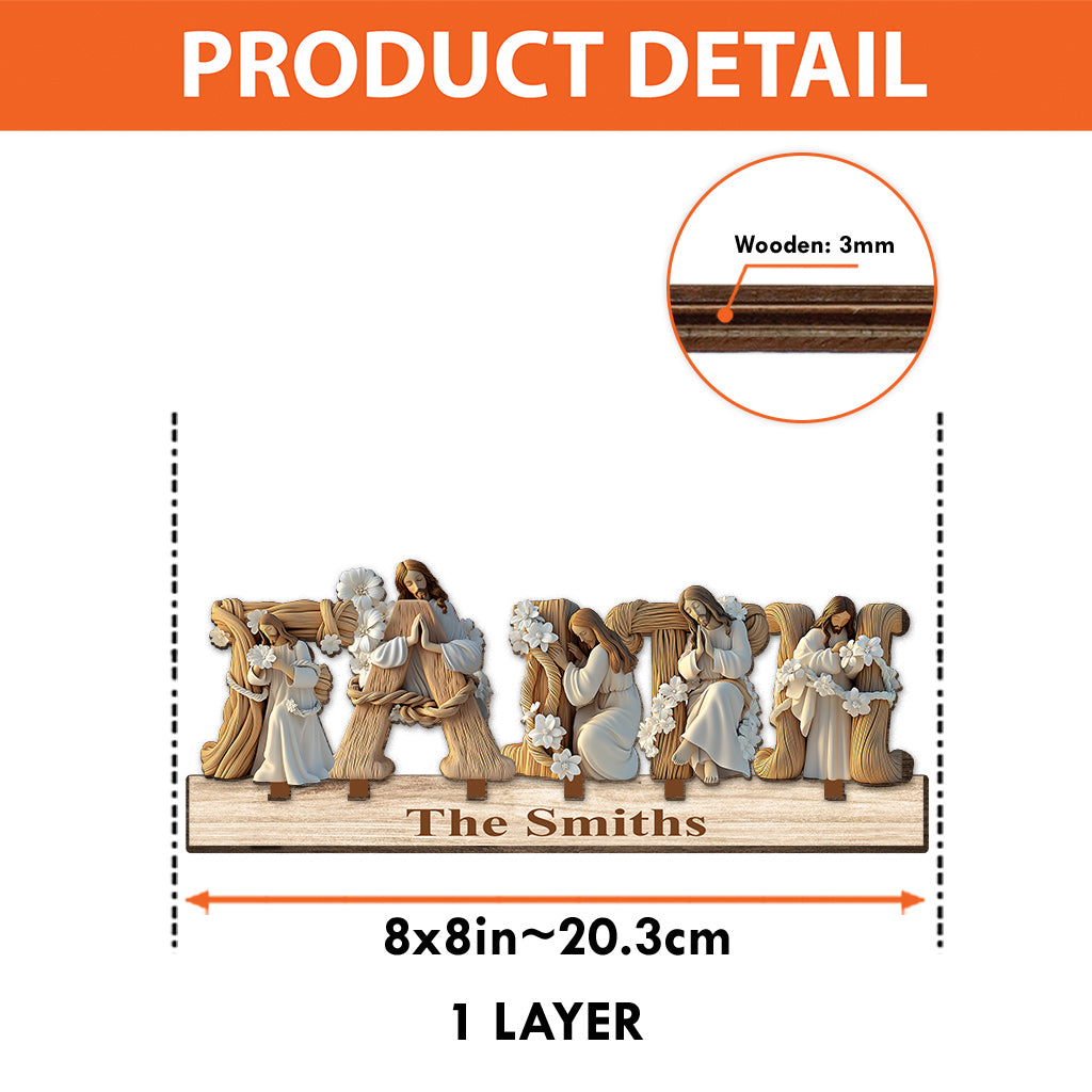 Holy Family - Personalized Christian 1 Layered Big Freestanding