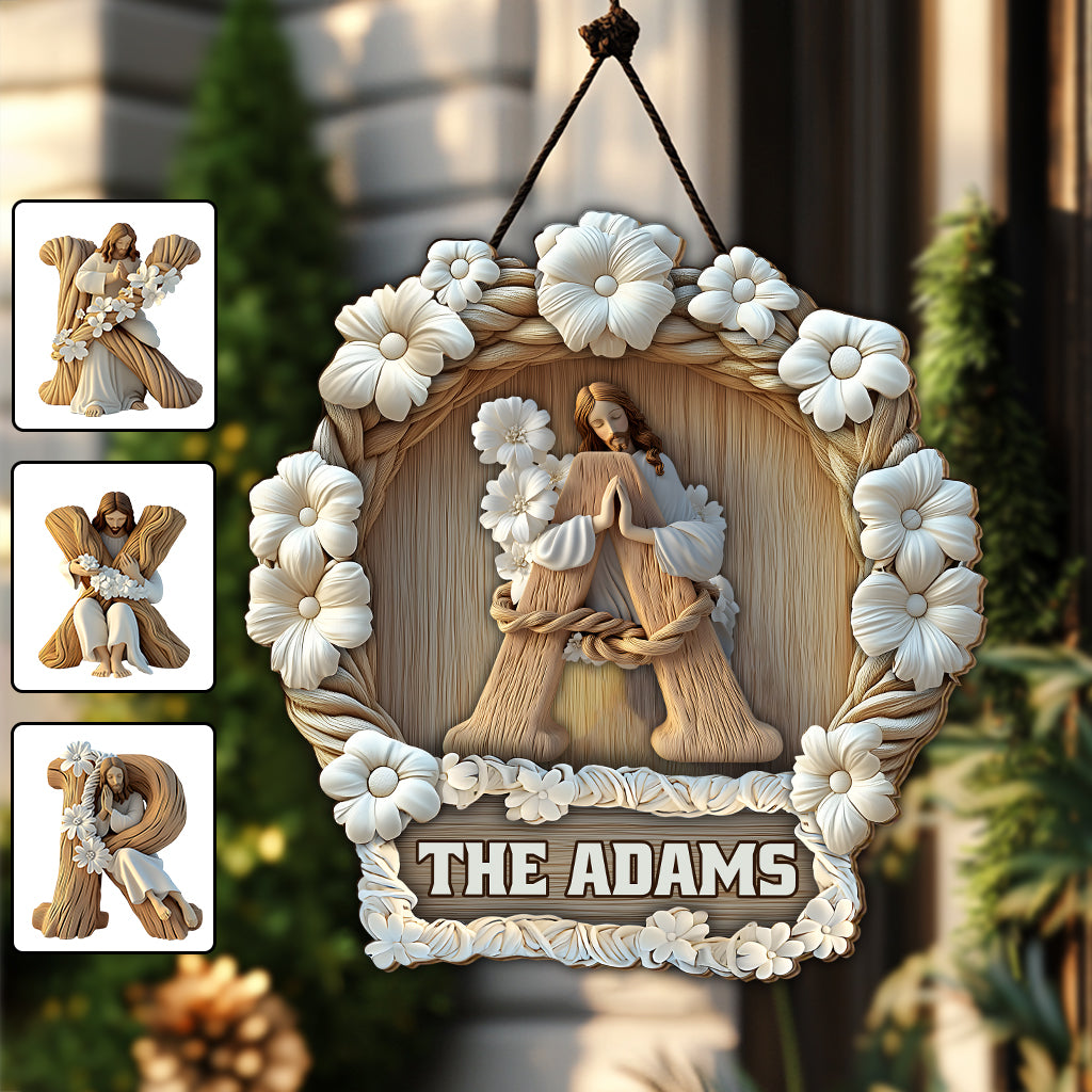 God Bless This Home And All Who Enter - Personalized Christian Custom Shaped Wood Sign