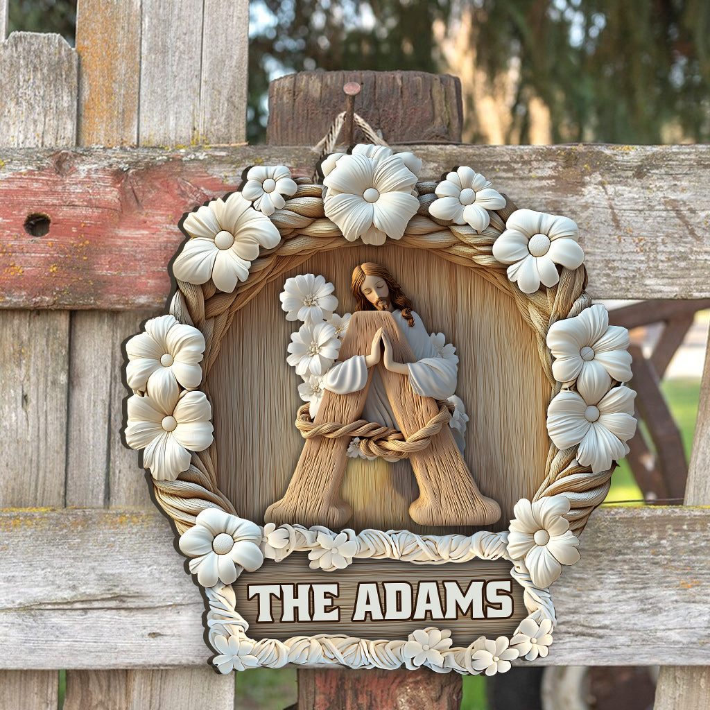 God Bless This Home And All Who Enter - Personalized Christian Custom Shaped Wood Sign