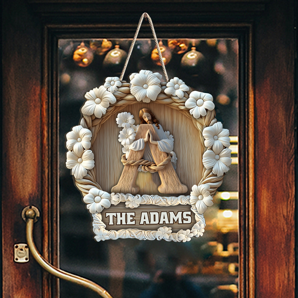 God Bless This Home And All Who Enter - Personalized Christian Custom Shaped Wood Sign