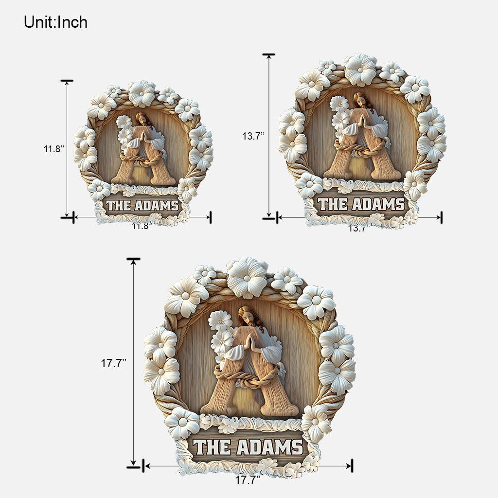 God Bless This Home And All Who Enter - Personalized Christian Custom Shaped Wood Sign