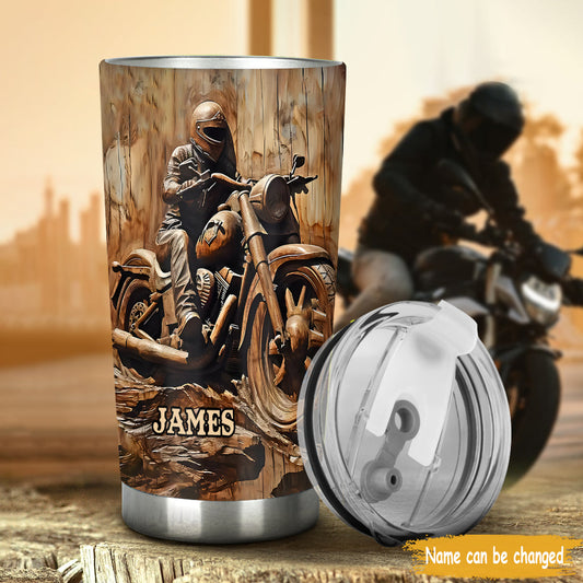 Never Underestimate An Old Man With A Motorcycle - Personalized Biker Tumbler