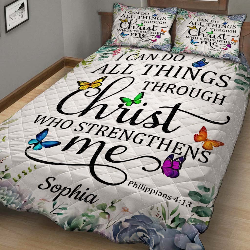 I Can Do Anything - Personalized Christian Quilt Set