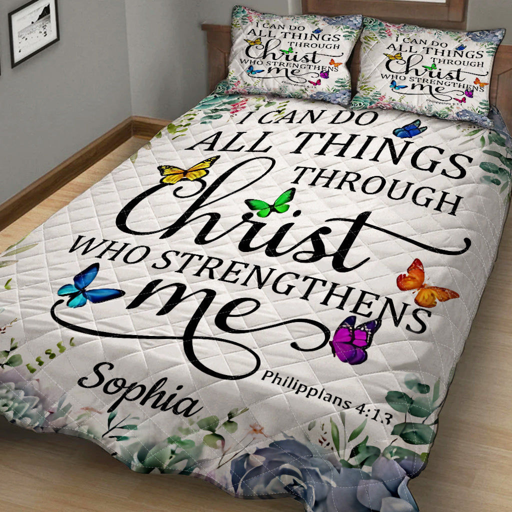 I Can Do Anything - Personalized Christian Quilt Set