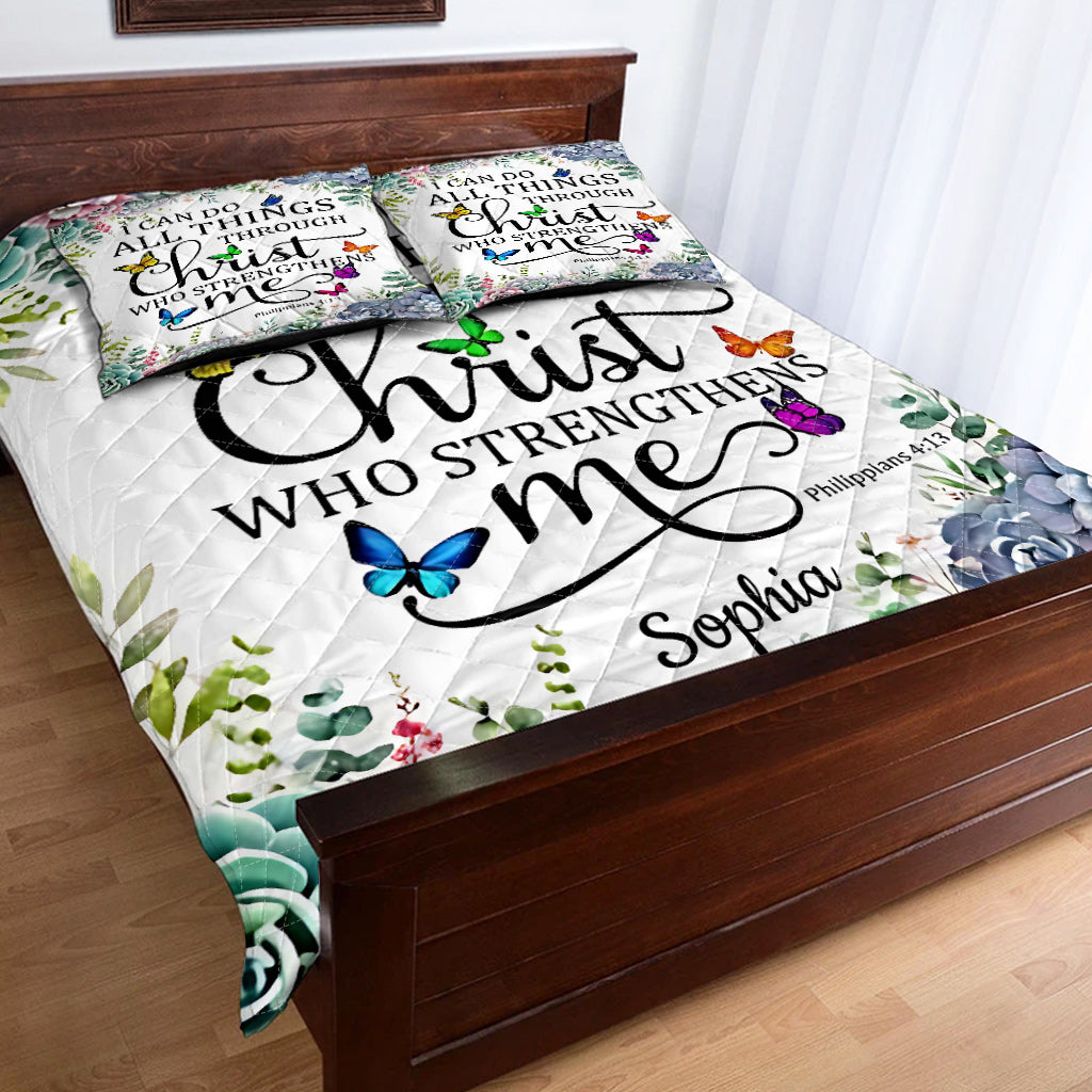 I Can Do Anything - Personalized Christian Quilt Set