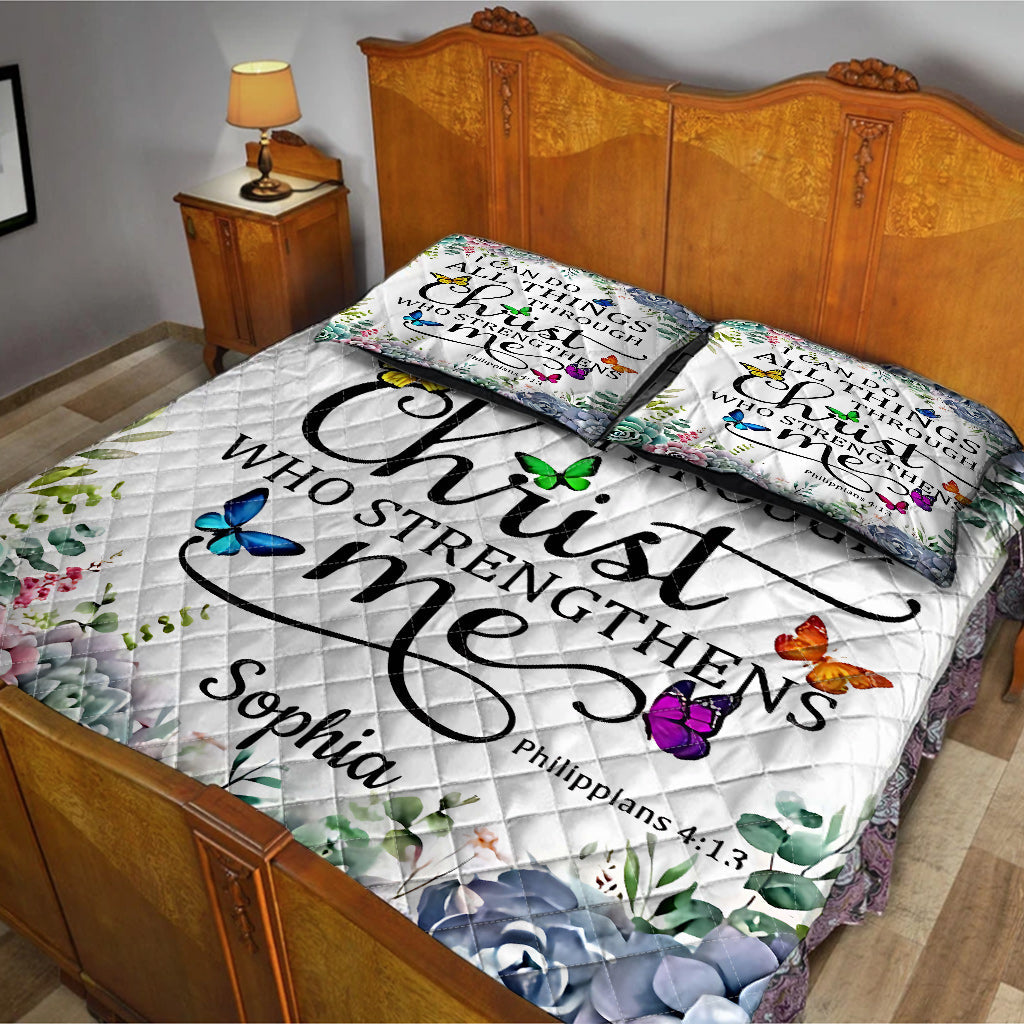 I Can Do Anything - Personalized Christian Quilt Set