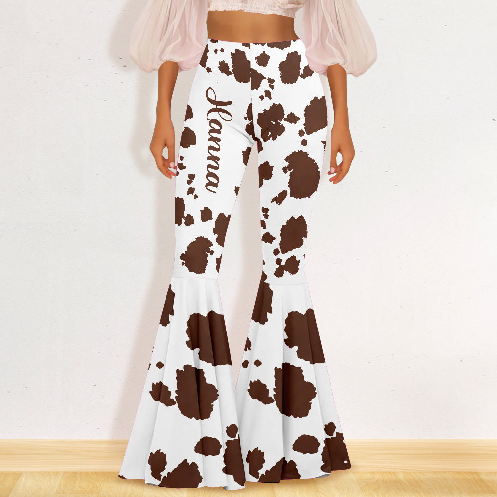 Love Highland Cow - Personalized Flare Leggings