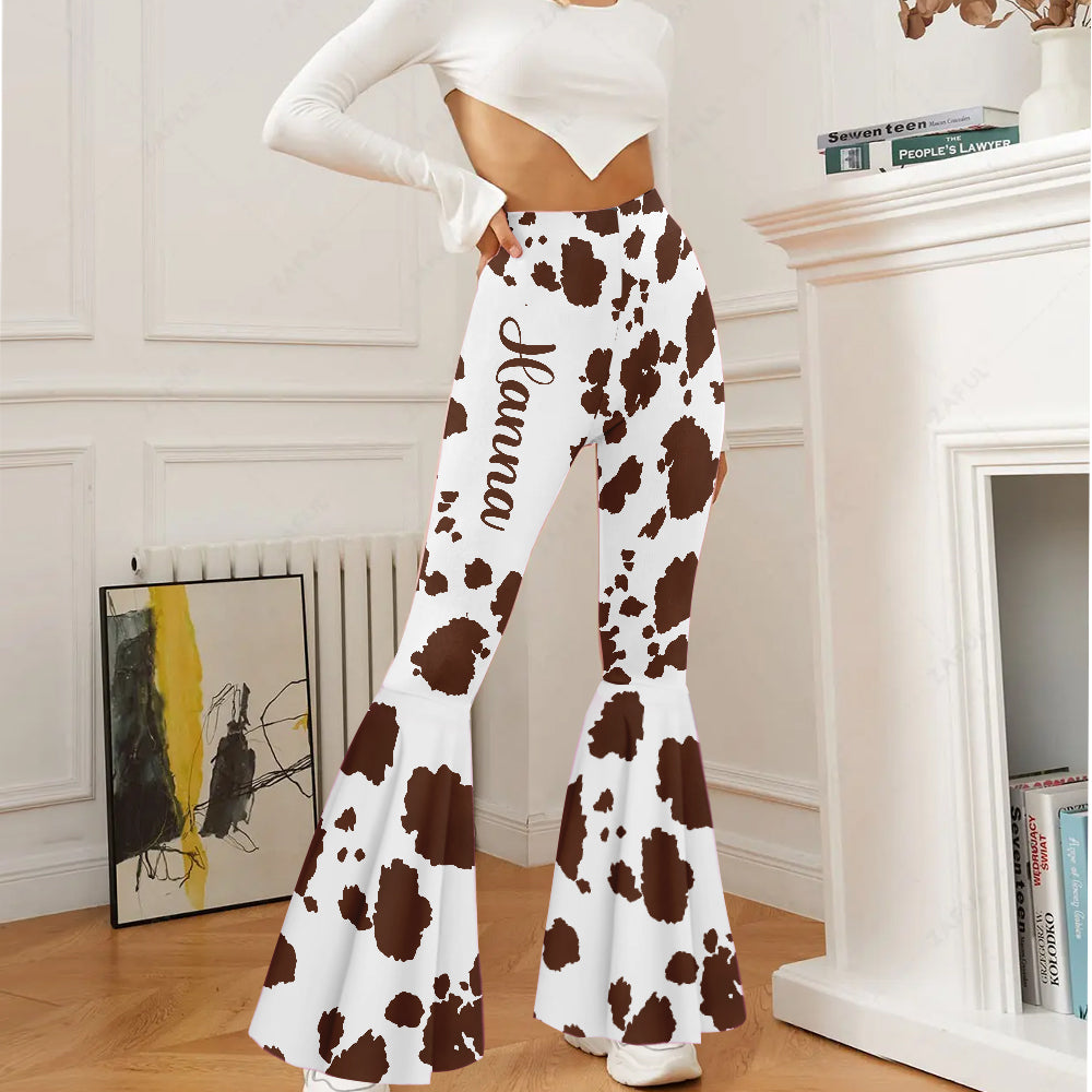 Love Highland Cow - Personalized Flare Leggings