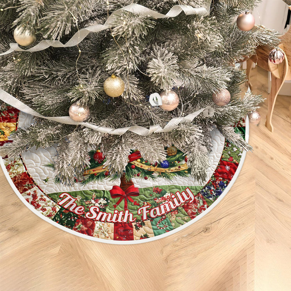 Merry Christmas - Personalized Family Tree Skirt