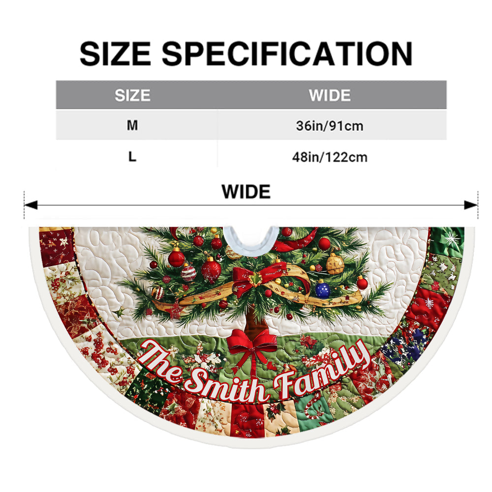 Merry Christmas - Personalized Family Tree Skirt