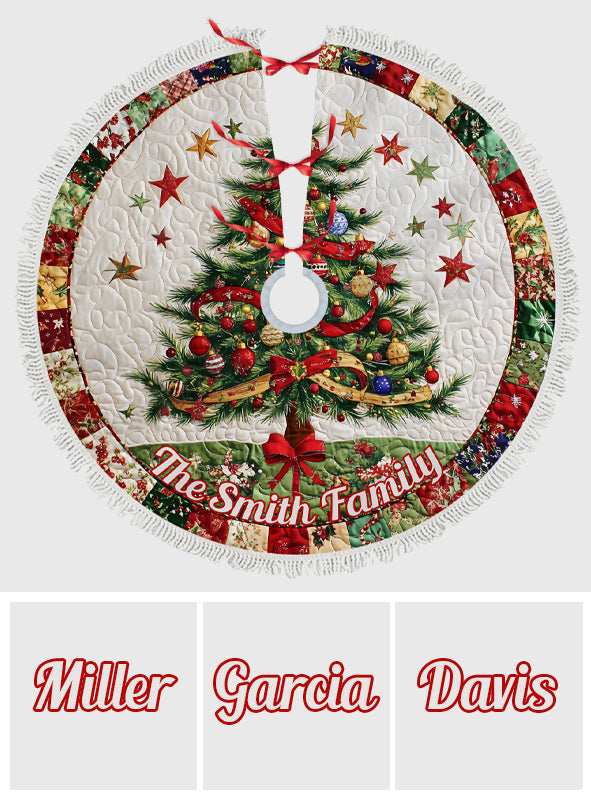 Merry Christmas - Personalized Family Tree Skirt