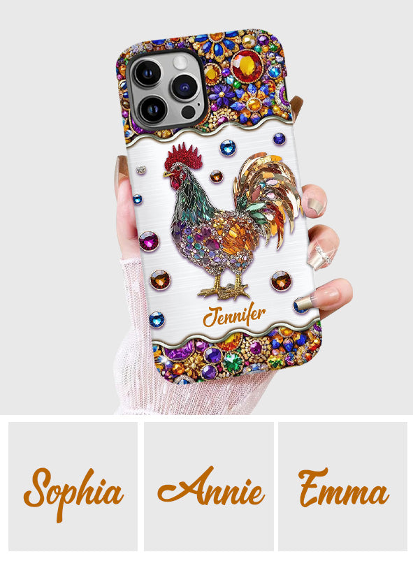 Sparkle Rooster - Personalized Chicken Full Print Phone Case