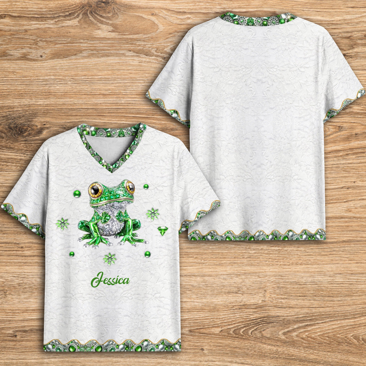 Love Frog - Personalized Frog Fully Printed V-Neck T-Shirt