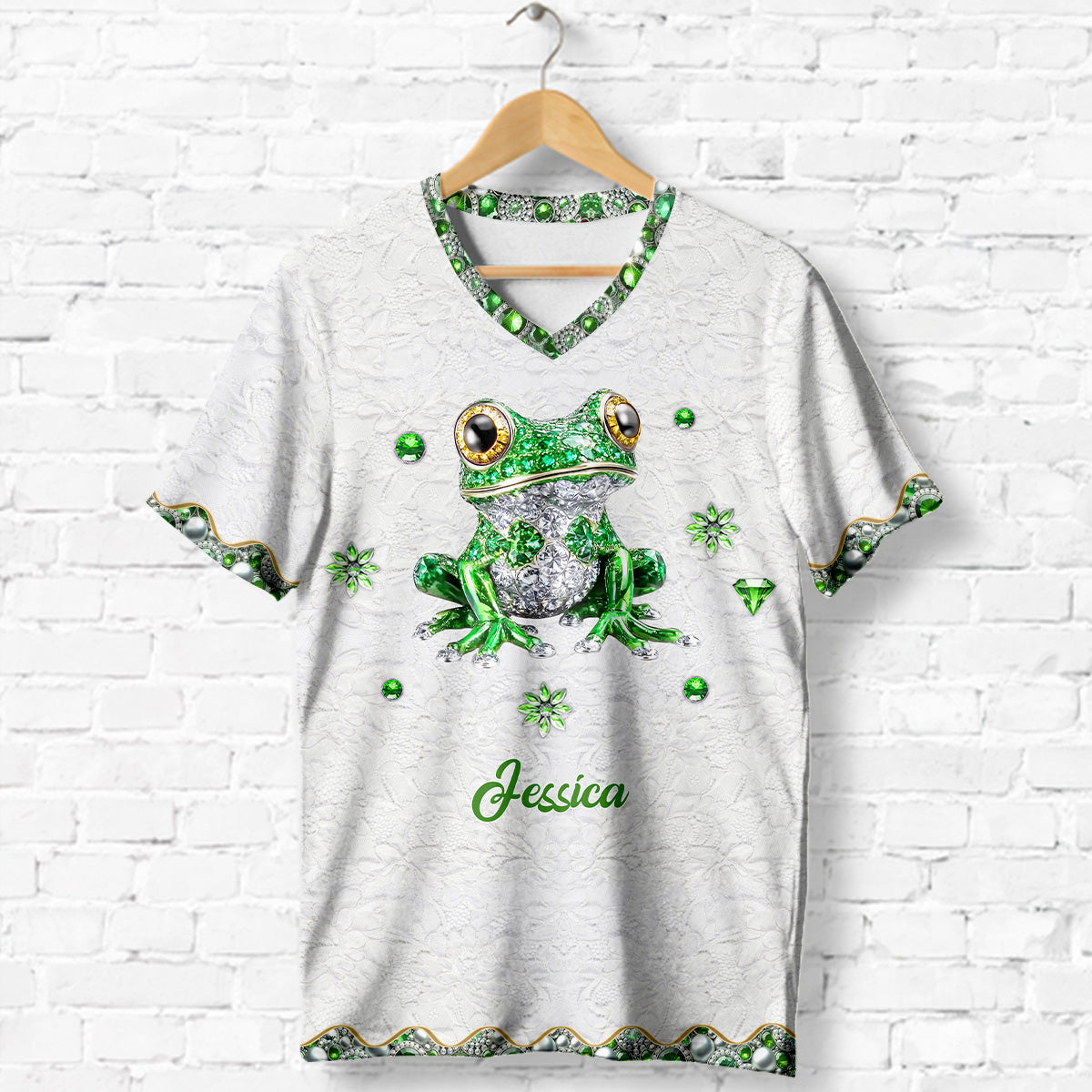 Love Frog - Personalized Frog Fully Printed V-Neck T-Shirt