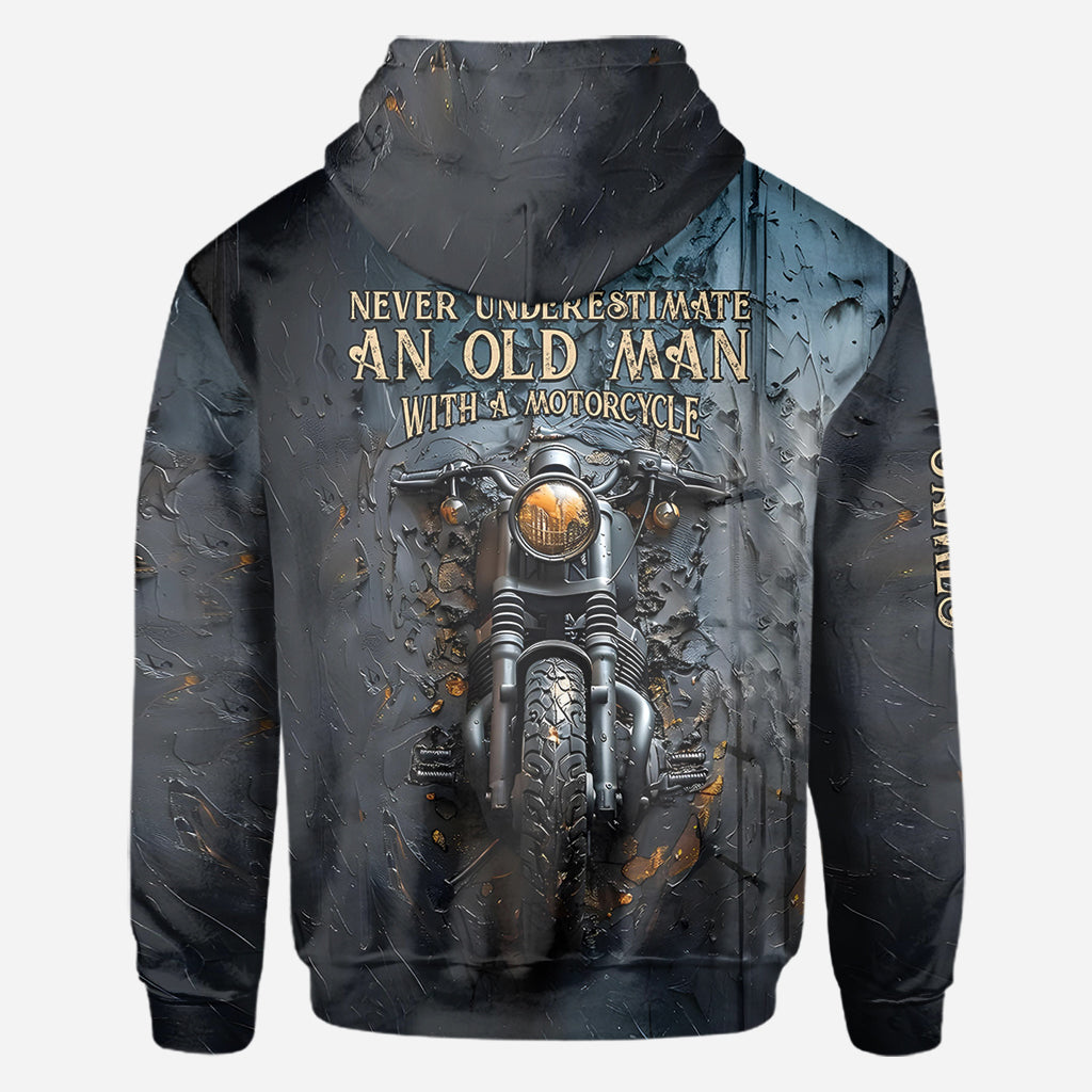 Never Underestimate An Old Man With A Motorcycle - Personalized Biker All Over Shirt