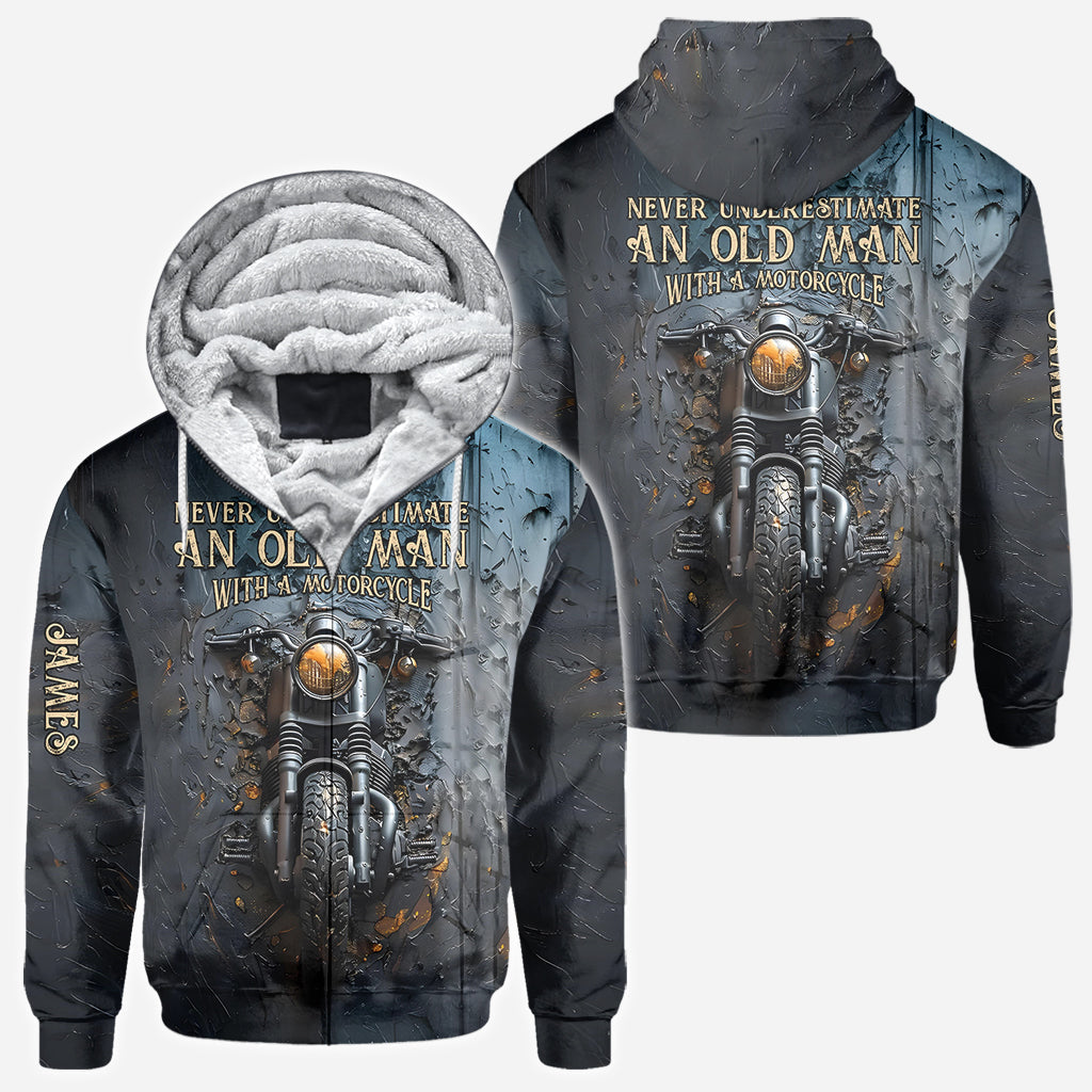 Never Underestimate An Old Man With A Motorcycle - Personalized Biker All Over Shirt