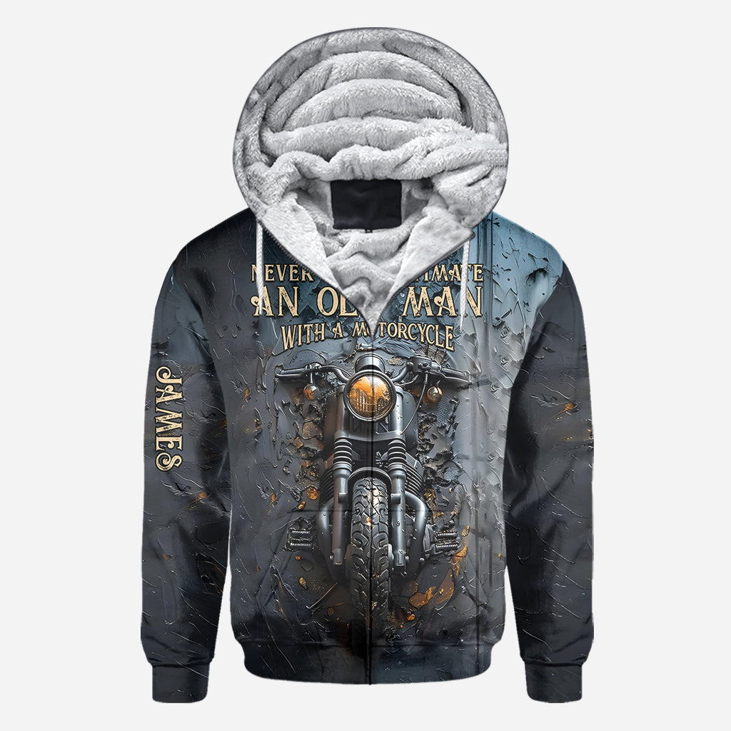 Never Underestimate An Old Man With A Motorcycle - Personalized Biker All Over Shirt