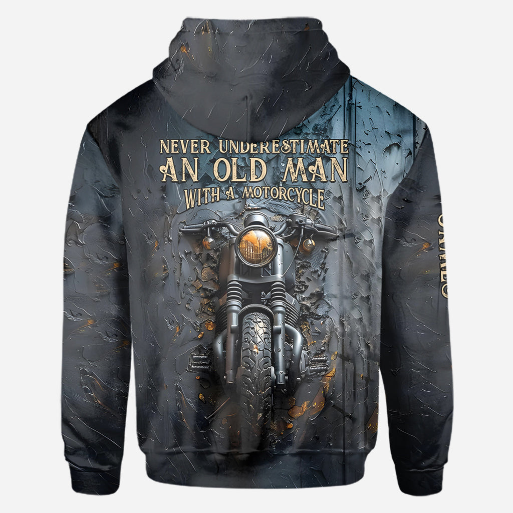 Never Underestimate An Old Man With A Motorcycle - Personalized Biker All Over Shirt