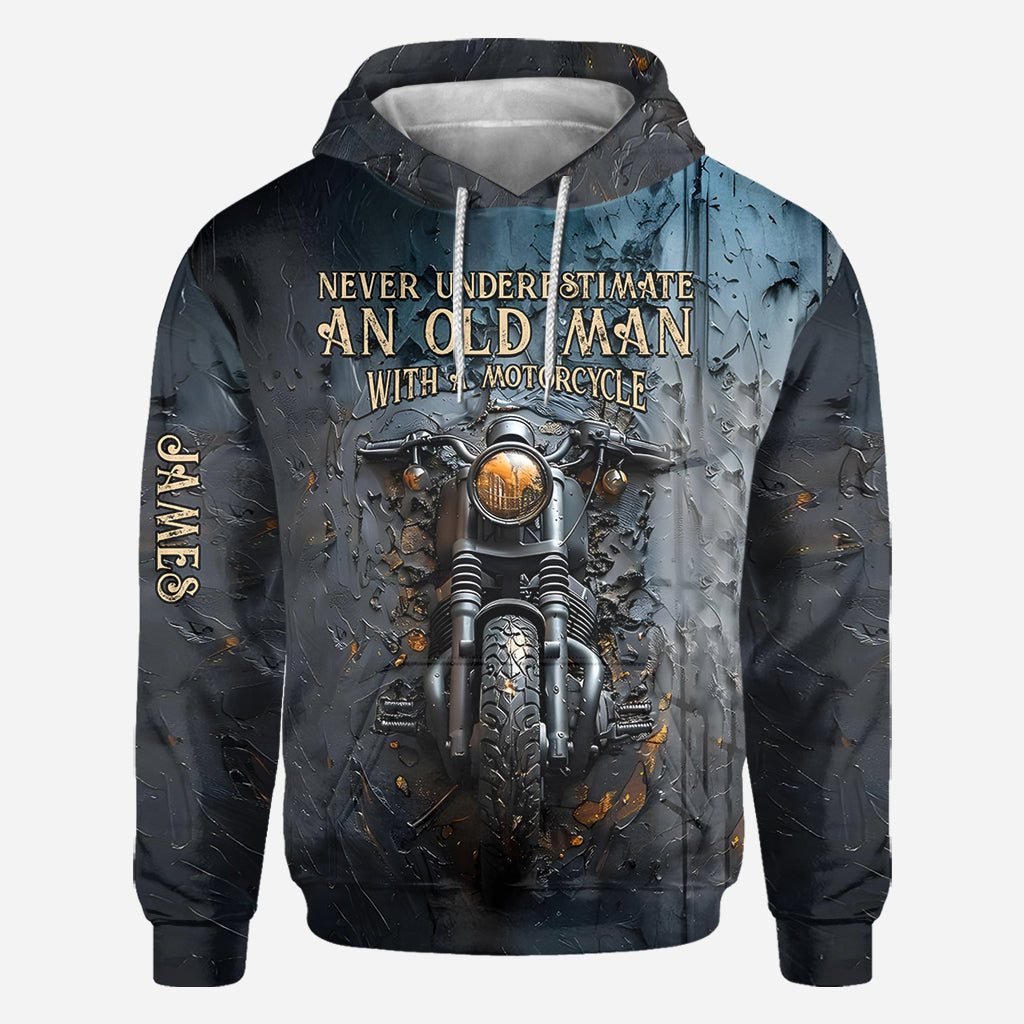 Never Underestimate An Old Man With A Motorcycle - Personalized Biker All Over Shirt