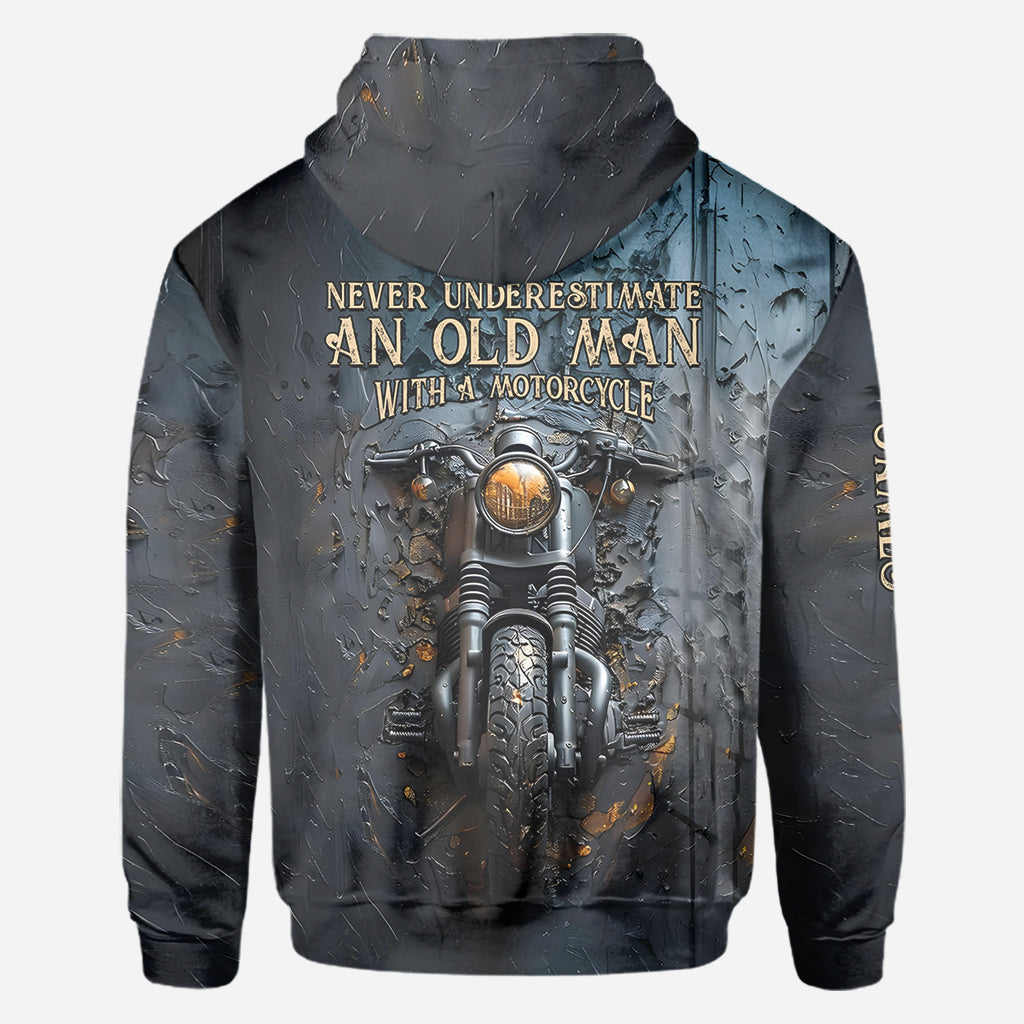 Never Underestimate An Old Man With A Motorcycle - Personalized Biker All Over Shirt