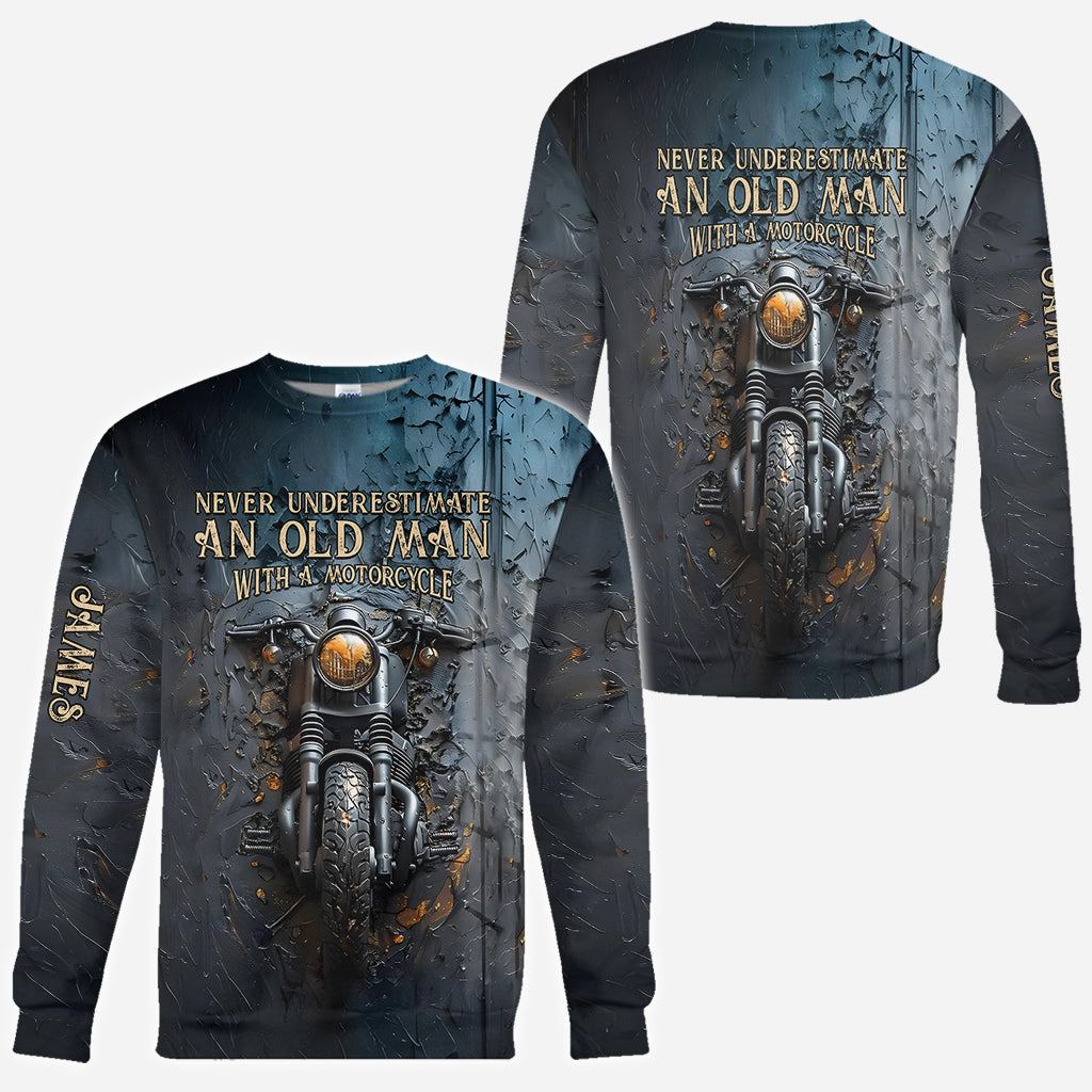 Never Underestimate An Old Man With A Motorcycle - Personalized Biker All Over Shirt