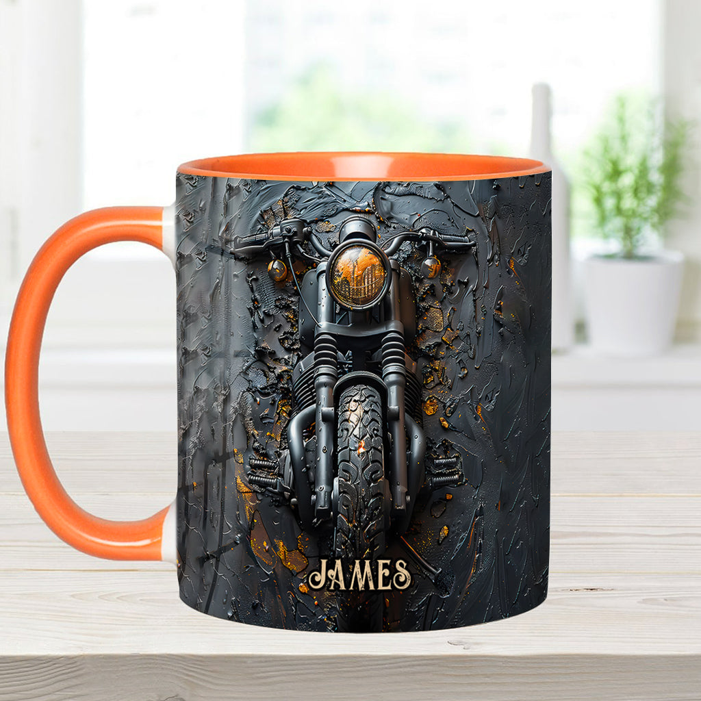 Never Underestimate An Old Man With A Motorcycle - Personalized Biker Accent Mug