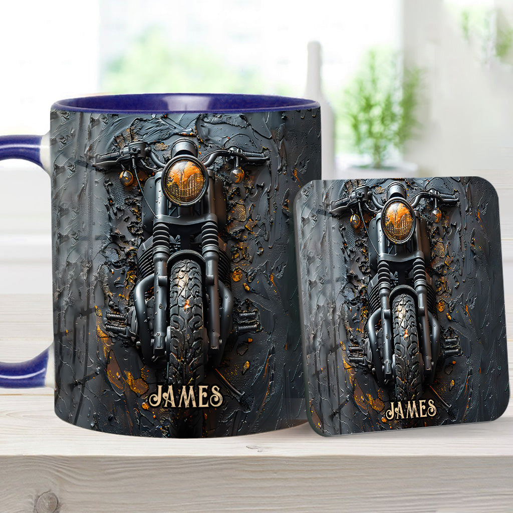 Never Underestimate An Old Man With A Motorcycle - Personalized Biker Accent Mug